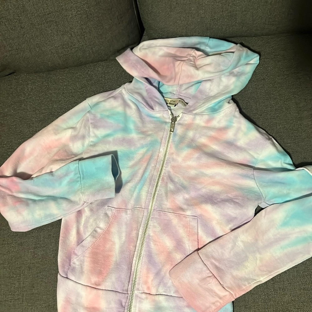 Kids tie-dyed size medium zipper hoodie